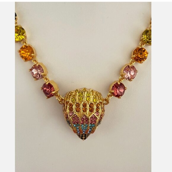 Kurt Geiger Necklace Eagle Head Gold Tone Pave Multicolored Crystals & EARRINGS - Picture 4 of 8